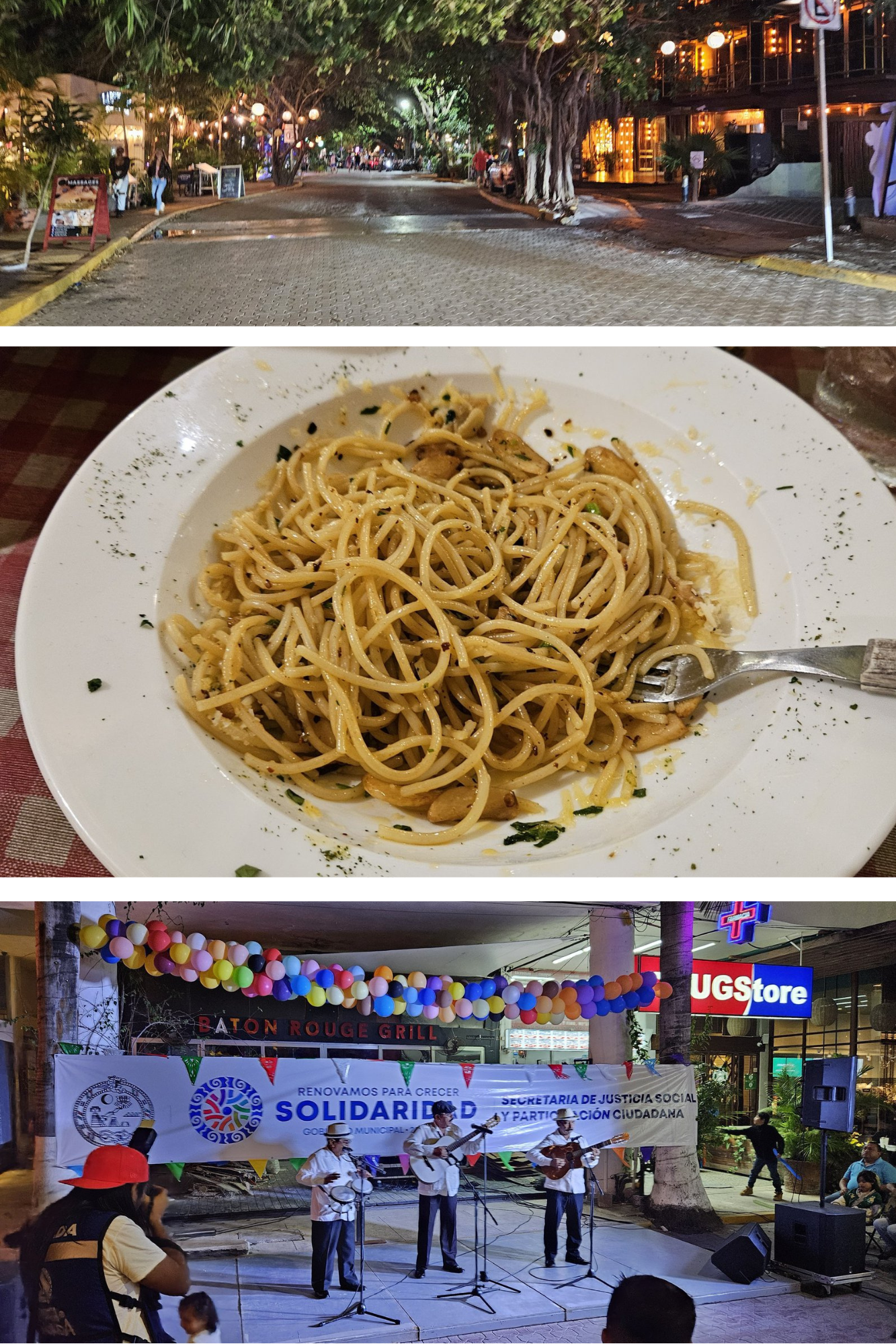 The bustling nightlife and food scene of Playa del Carmen