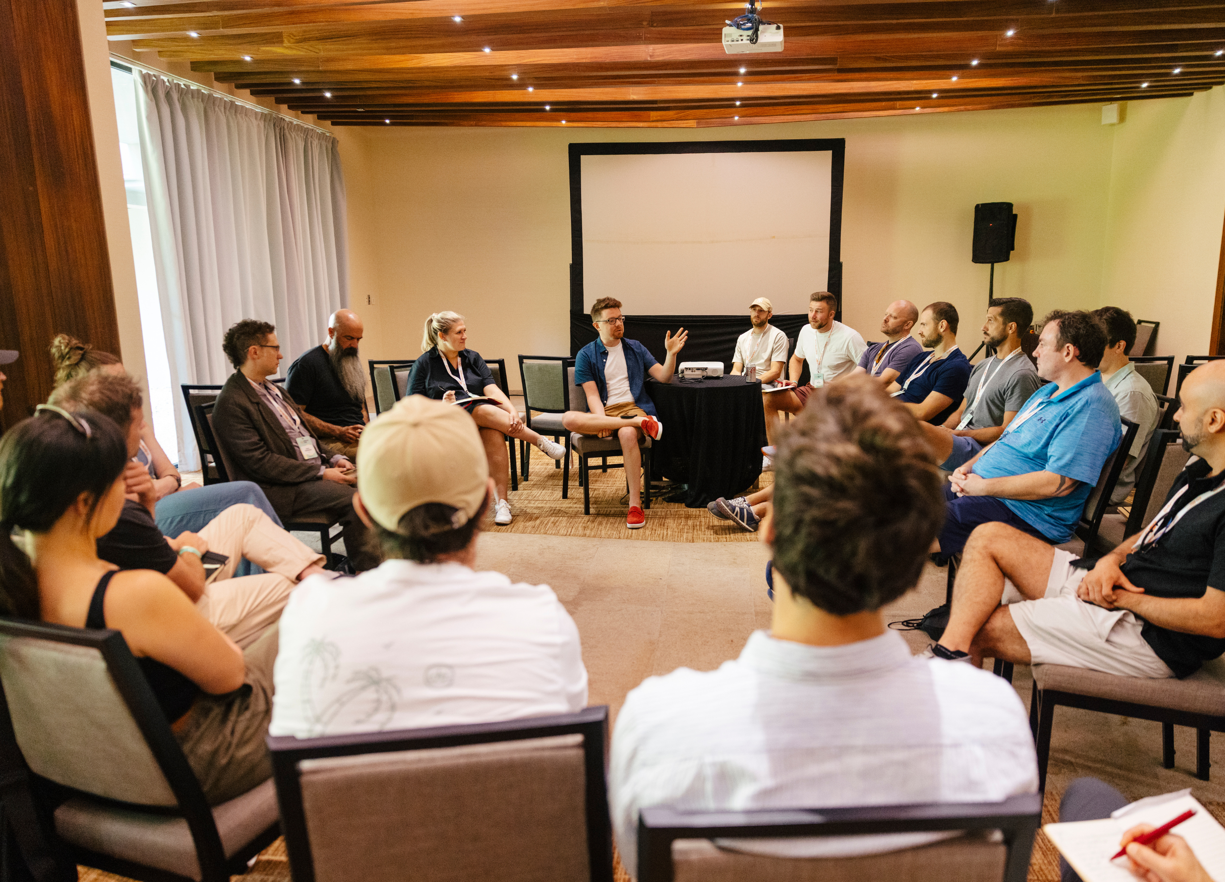 DCers in a mastermind circle sharing openly
